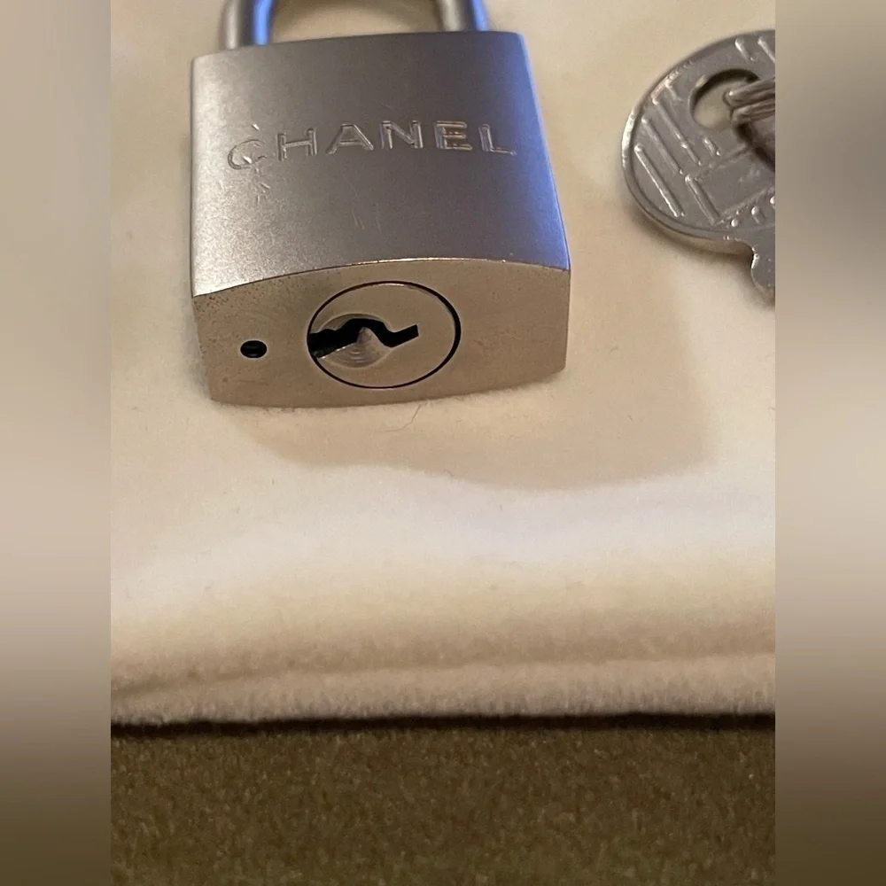 Chanel Matte Silver Lock and Two Keys — Very Rare and Hard to Find